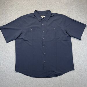 Orvis Button-Up Shirt Men’s 2XL Blue Short Sleeve Embroidered Logo Pockets